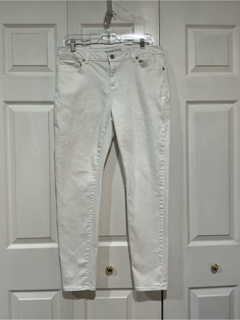 💙 Michael Kors White Denim Skinny Jeans - 10 / 30 (01443)